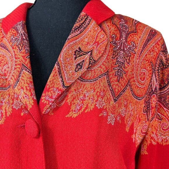 Carole Little Vintage Novelty Gauzy Red Pantsuit Size 6 - Picture 5 of 10